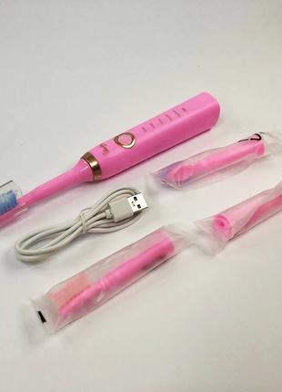 Зубная щетка на батарейках детская Shuke SK-601 розовая, Зубна...