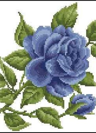 Набор для вышивки крестиком. Размер: 18*18 см Синяя роза
