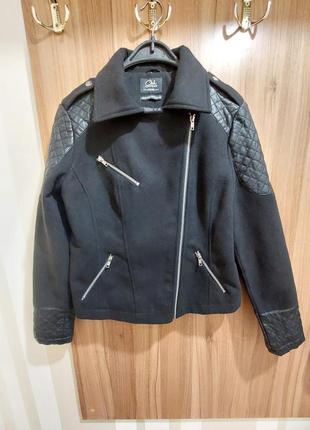 Куртка косуха с вставками искусственной кожи 46-48 размера