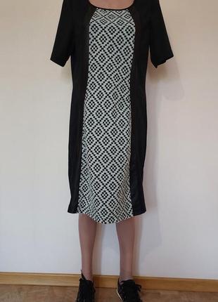 Платье со вставками экокожи 48-50 размера