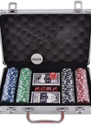 Покерный набор в алюминиевом кейсе на 200 фишек