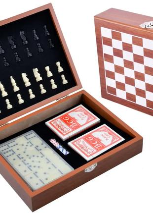 Игровой набор шахматы/домино/карты (2 колоды) / кости