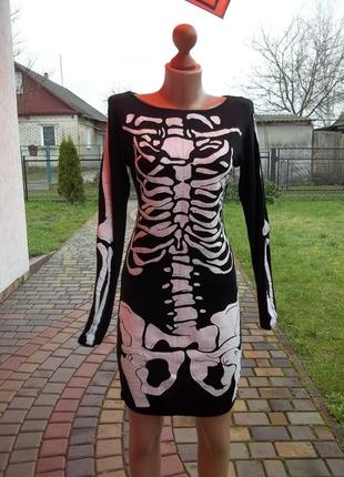 ( 46 / 48 р ) платье скелет хэллоуин хелловін великобритания