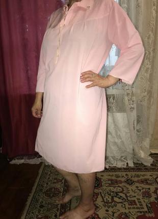 Красивое розовое платье зефирка, ночная рубашка,ночнушка 48/56