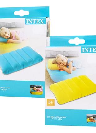 Надувная подушка Intex 68676 NP, 2 цвета, 43х28х9 см, прямоуго...