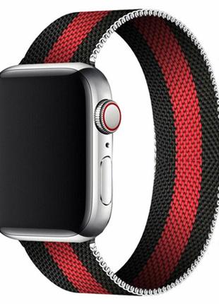 Ремінець для Apple Watch Milanese Loop Red Black • 38/40/41mm.