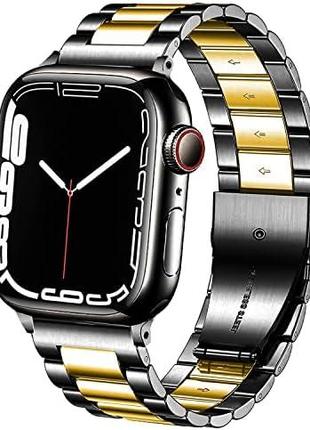 Ремінець для Apple Watch Steel Band Stainless Color Black Gold...