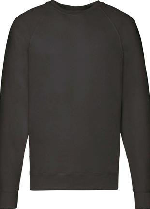 Світшот Fruit of the Loom Lightweight Raglan Sweat Черный 2XL