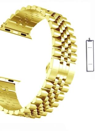 Ремінець для Apple Watch 5 Links Metal Straps Gold • 38/40/41mm.