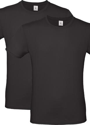 Набор футболок B&C; #E150 2 шт. Черный 2XL (2 шт)