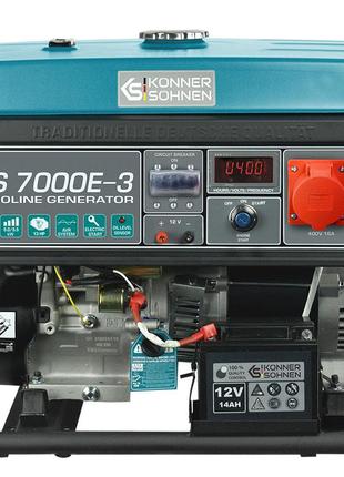 Бензиновый генератор 5,5 кВт Konner&Sohnen; KS 7000E-3