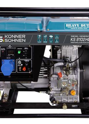 Дизельный генератор 6,5 кВт Konner&Sohnen; KS 8102HDE (EURO II)