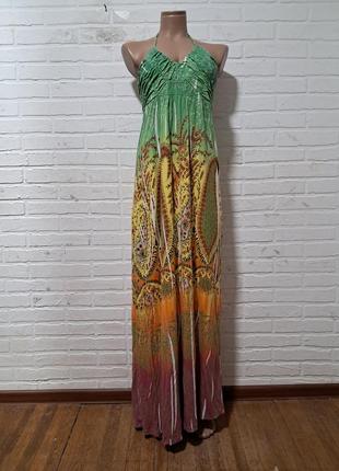 Женское длинное вискозное платье сарафан суперстрейч