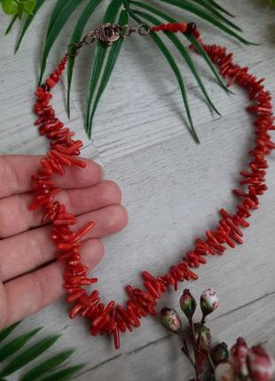 Коралловое ожерелье кораллы красное красные 🌹❤️ до вышиванки к...