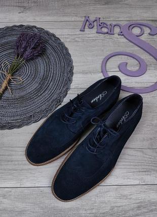 Мужские туфли arber темно-синие замша размер 44