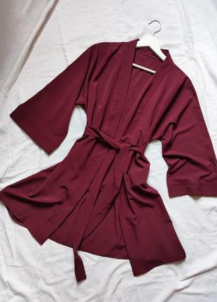 Халат  кимоно, домашний халат, бордовый халат, вишневий халат
