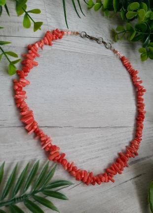 Коралловое ожерелье коралла оранжево коралловое к вышиванке ко...