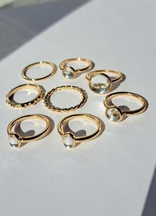 Стильный набор 8 шт комлект колец кольцо кольца