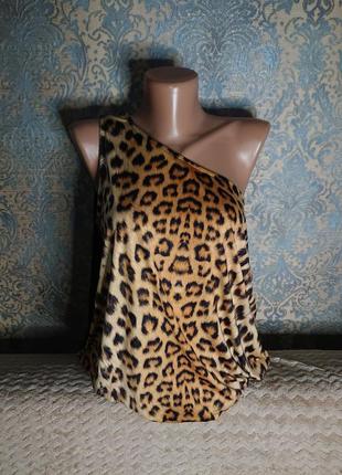 Женская красивая блуза леопардовый принт р.44/46/48 блузка блу...