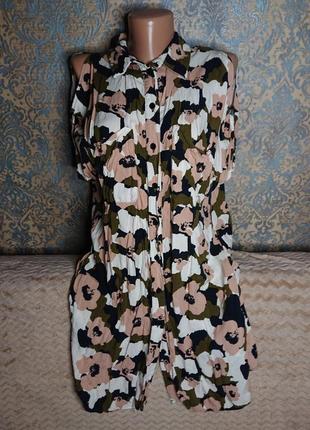 Женское платье рубашка с карманами р.44 /46 блузка блуза