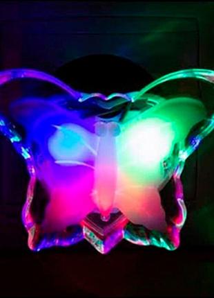 Ночник Бабочка 3 LED Lemanso NL105, цветной