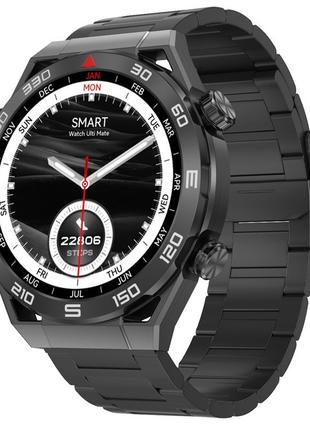 Мужские умные наручные смарт часы Smart Ultramate Black водост...