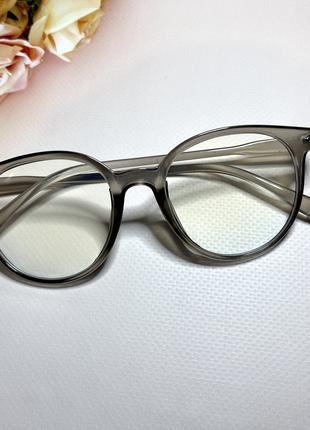 Прозрачные имиджевые очки унисекс очки нулевки в прозрачно-сер...