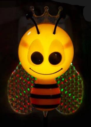 Нічник Бджілка 4 LED RGB Lemanso NL162, жовтий