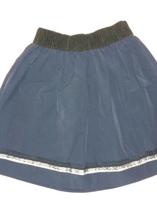 Юбка школьная для девочки Fashion р.128-134 см. Темно-синий