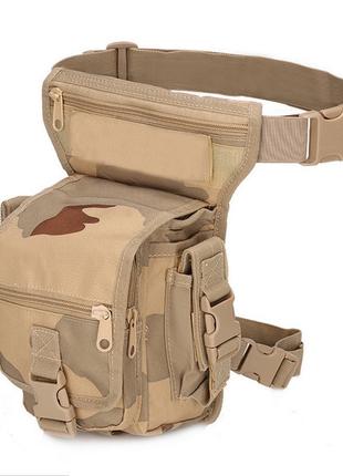 Тактична сумка B05 на стегно військова сумка на ногу койот