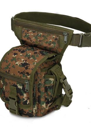 Тактична сумка B05 на стегно військова сумка на ногу зелена пі...