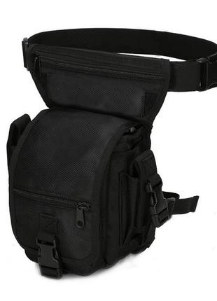 Тактична сумка B05 на стегно військова сумка на ногу чорна