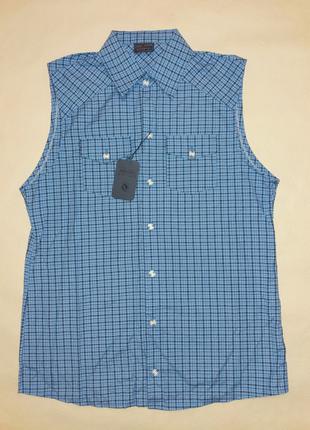 Рубашка мужская без рукавов Sonetti р.L (48) Синий клетка