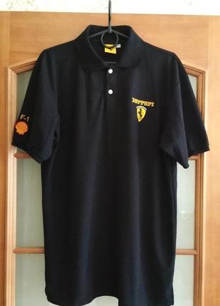 Мужская винтажная футболка поло ferrari f1 (l-xl) лицензионная