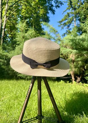 Женская солнцезащитная соломенная шляпа канотье Oxa кремовая (...