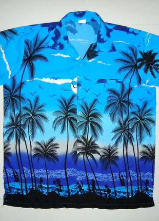 Рубашка  гавайская king kameha с пальмами гавайка (xl)