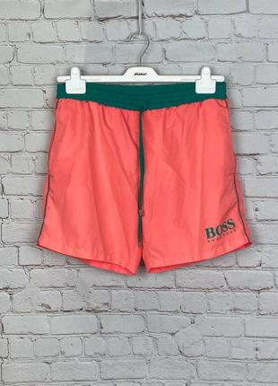 Пляжные мужские плавательные шорты кораллового цвета с кармана...