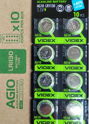 Button cell batteries Videx AG10/LR1130 BLISTER CARD 10 pcs