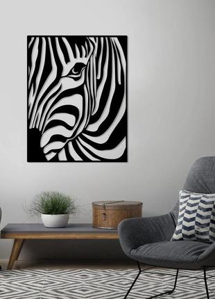 Деревянная картина "mysterious zebra"  (50 x 40 см)