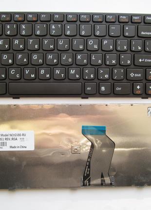 Клавиатура для ноутбука Lenovo IdeaPad G780 черная с черной ра...