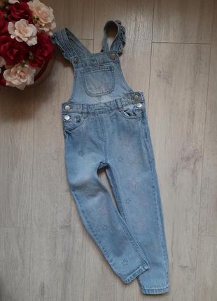 M&amp;co джинсовый комбинезон 4,5 лет детская одежда звездочки