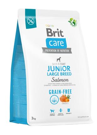 Сухой корм для щенков крупных пород Brit Care Grain-free с лос...