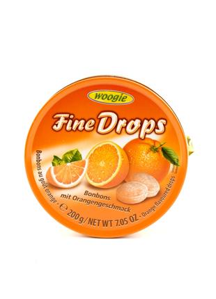 Леденцы со вкусом апельсина Woogie Fine Drops Orange 200g (Авс...