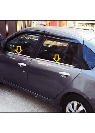 Наружняя окантовка стекол (4 шт, нерж.) для Renault Symbol 200...