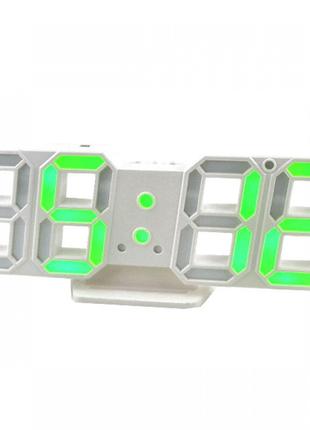 Світлодіодний цифровий годинник White оclock (зелені цифри)