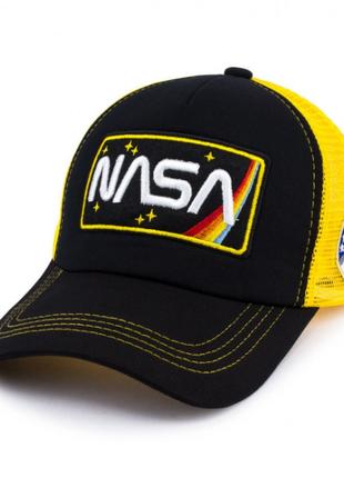 Кепка бейсболка Oscar с логотипом NASA , цвет черный с сеткой
