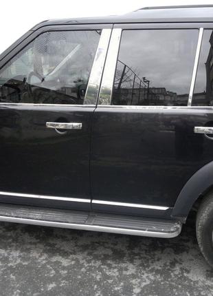 Молдинг дверных стоек (6 шт, нерж.) для Land Rover Discovery III