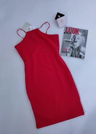 Короткое красное платье на бретельках missguided uk 8, s,  36