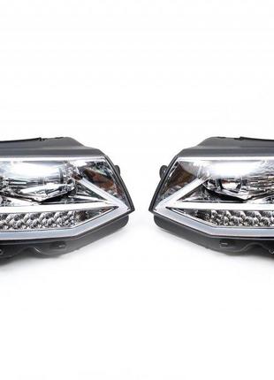 Передние фары LED Silver (2 шт) для Volkswagen T6 2015↗, 2019↗...