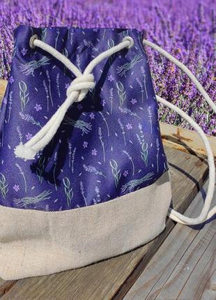 Рюкзак жіночий тканинний Квіти лаванди